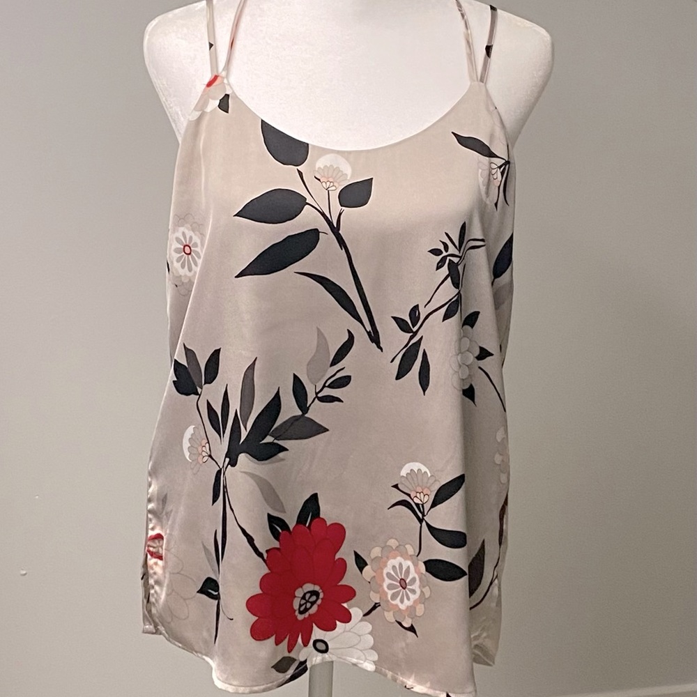 LOFT Floral Silky Tank Top